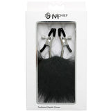 Sex And Mischief Feathered Nipple Clamps -Black