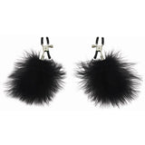 Sex And Mischief Feathered Nipple Clamps -Black