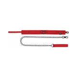 Sex And Mischief Leash & Collar - Red with Black Trim