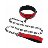 Sex And Mischief Leash & Collar - Red with Black Trim