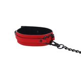 Sex And Mischief Leash & Collar - Red with Black Trim