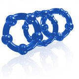 Stay Hard Beaded Cockrings 3pc - Blue