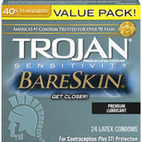 TROJAN BARESKIN LUBRICATED CONDOMS - 24PK