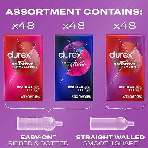 Durex Variety Latex Condoms - Pack 144 Count