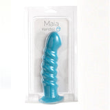 KENDALL Silicone Non-Vibrating Dong Swirled Satin Finish - NEON BLUE