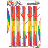 Rainbow Pecker Straws - 10pk