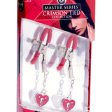 MASTER SERIES CHARMED HEART PADLOCK NIPPLE CLAMPS- RED - Condom-USA
- 2