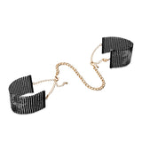 Desir Metallique Mesh Handcuffs : Black - Condom-USA
