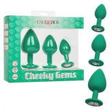Cheeky Gems 3 Piece Set Green Anal Plugs