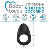 RECHARGEABLE VIBRATING COCK RING -BLACK
