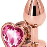 Rear Assets Anal Butt Plug -Rose Gold Heart Small