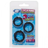 Cloud 9 Beaded Cock Rings 3pk - Black