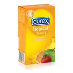 Durex Tropical Flavors Premium Lubricated Latex Condoms Assorted Flavors-12pk - Condom-USA