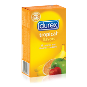 Durex Tropical Flavors Premium Lubricated Latex Condoms Assorted Flavors-12pk - Condom-USA