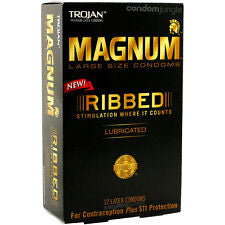 Trojan Magnum ribbed 12pk - Condom-USA