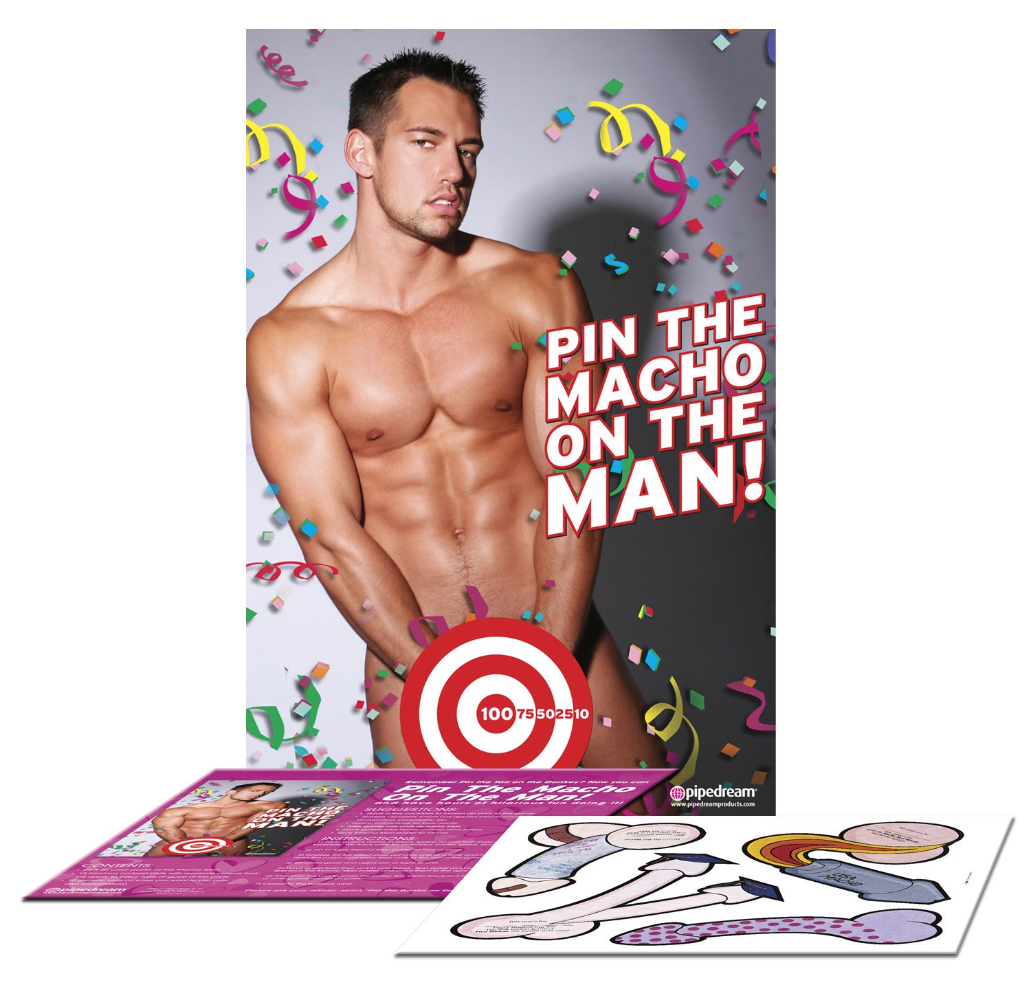 Bachelorette Party Favors Pin The Macho On The Man - Condom-USA
- 2