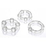 Beaded cock rings 3 pack - clear - Condom-USA
- 1