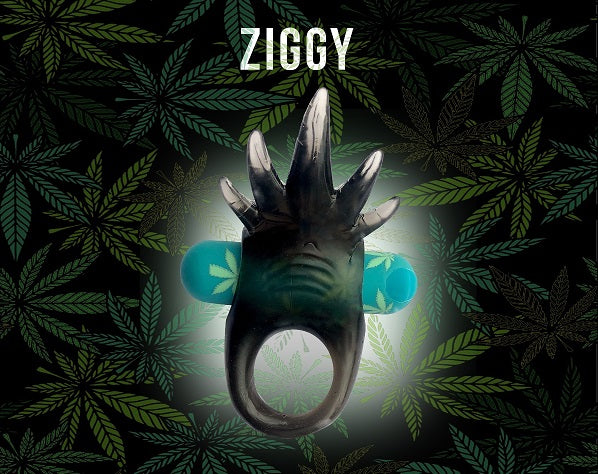 ZIGGY POT LEAF USB RECHARGEABLE VIBRATING ERECTION ENHANCER RING