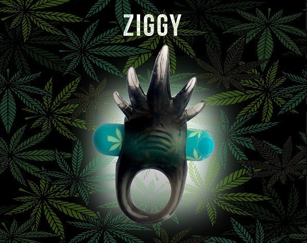 ZIGGY POT LEAF USB RECHARGEABLE VIBRATING ERECTION ENHANCER RING