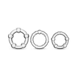Stay Hard Beaded Cock rings 3pc - Clear