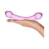 GLAS 7.25 in. Double Trouble Purple Glass Dildo