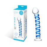 GLAS Blue Spiral Glass Dildo