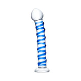 GLAS Blue Spiral Glass Dildo