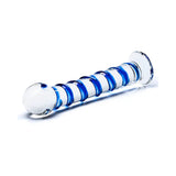 GLAS Blue Spiral Glass Dildo