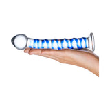 GLAS Blue Spiral Glass Dildo