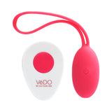 Vedo Peach Remote Control 10-Function Rechargeable Vibrating Egg Into You -Foxy Pink