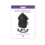 Sincerely Lace Fur Lined Handcuffs -Black