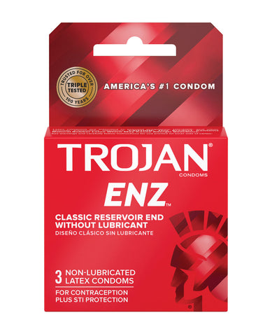 Trojan ENZ Non-Lubricated Latex Condoms - 3pk