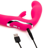 Happy Rabbit Rechargeable Pink Vibrating Strapless Strap On