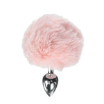 Fluffy Bunny Tail Plug - White/Pink