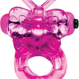 Purrfect Pets Vibrating Cock Ring Butterfly - Magenta Pink