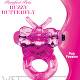 Purrfect Pets Vibrating Cock Ring Butterfly - Magenta Pink