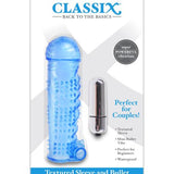 Classix Textured Sleeve and Bullet Vibrator - Blue