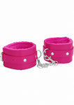 Plush Leather Handcuffs - Pink
