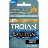 TROJAN BARESKIN LUBRICATED CONDOMS -3PK