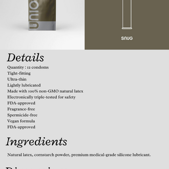 UNION The Snug 49mm ultra-thin latex condoms, 12 pack