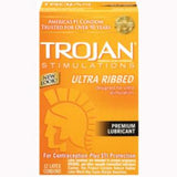 Trojan Stimulations Ultra Ribbed Lubricated -12 Packs