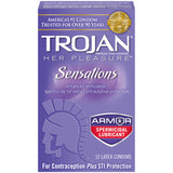 Trojan Her Pleasure Sensations with Spermicide 12pk