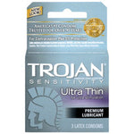 Trojan Condoms Sensitivity Ultra Thin - 3 pk - Condom-USA