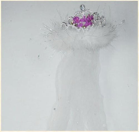 Flashing Bride to Be Tiara with White fur & Veil - Condom-USA