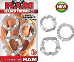 Ram Beaded Cock Rings -Clear - Condom-USA