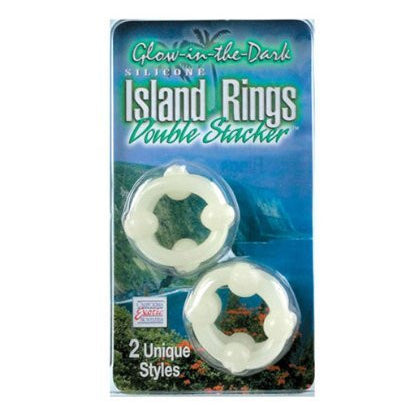 Waterproof Silicone Island Rings Double Stacker Glow In The Dark - Condom-USA
 - 2