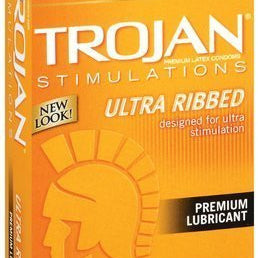 Trojan Condom Stimulations Ultra Ribbed Lubricated -12 Packs - Condom-USA
