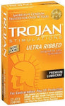 Trojan Condom Stimulations Ultra Ribbed Lubricated -12 Packs - Condom-USA