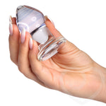 Glas Amethyst Sensual Rain Glass Butt Plug - Condom-USA - 5