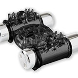 Nu Sensuelle Double Action Bullet Ring 7 Function Rechargeable Vibrating Cockring - Black